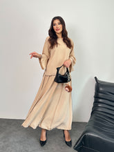 Overlok Detaylı Bluzlu ve Etekli İkili Takım 8045 - Krem Rengi